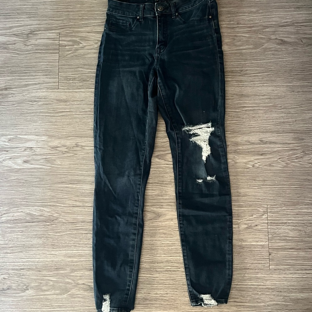 Rewash Dark Distressed Skinny Jeans